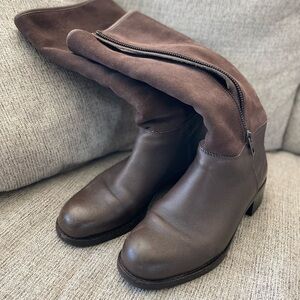 Coach Bailey Safari Shearling Boots - Brown Leather + Suede - Size 8